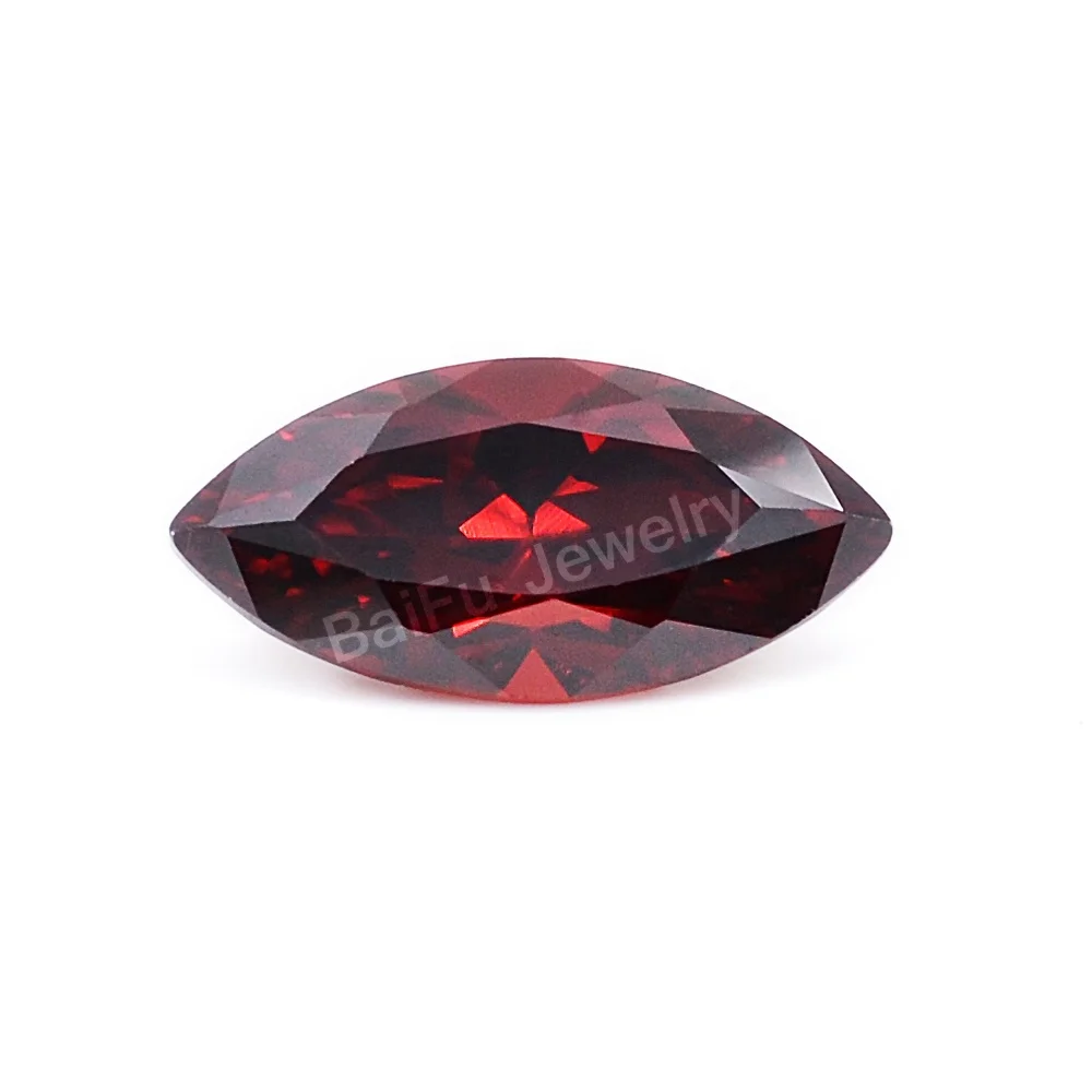 Низкая цена искусственный бриллиант резка маркизы гранат CZ