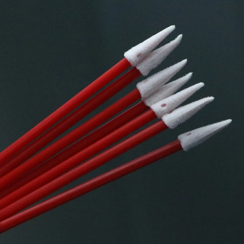 750 Lint Free Mini Small Cleanroom Swab Sponge Stick Red Handle Pointed Foam Swab for Car Cleaning