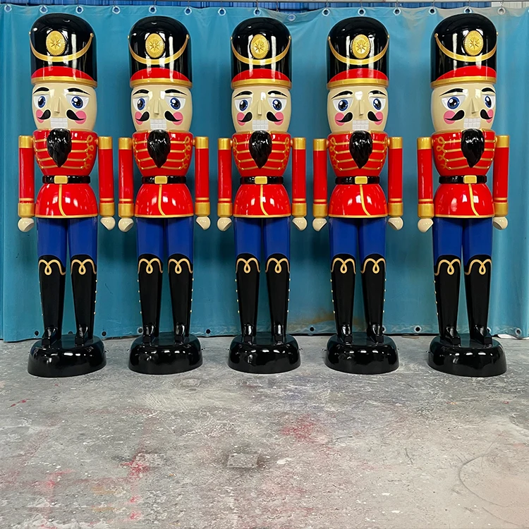 new style car paint nutcracker christmas resin sculpture /xmas nutcracker christmas 6ft/fiberglass christmas nutcracker soldier