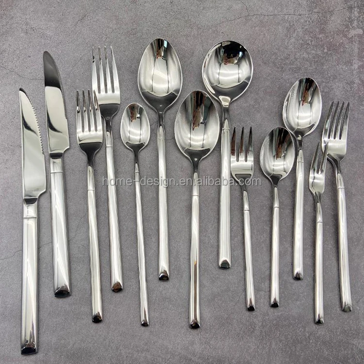 Cutlery Metal spoon and fork set Classic Silverware Set Kitchen Utensils  Factory Direct Stainless Steel Silver