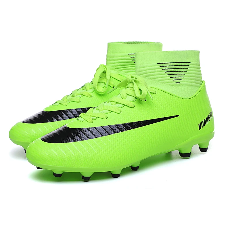
High Top Youth Cleats Sports Boots Outdoor Football Turf Trainers Athletic Soccer Shoes 