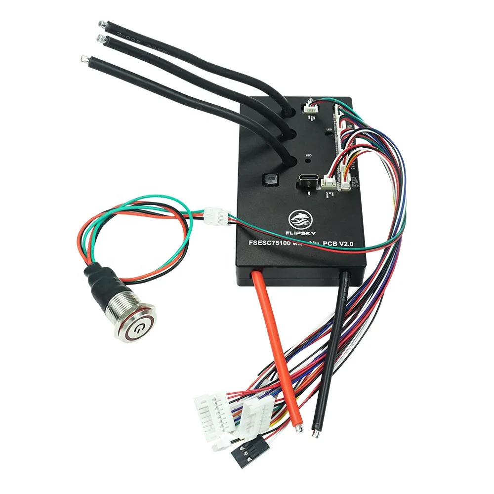 Flipsky FSESC 75100 V2.0 с алюминиевым контроллером скорости 75 В ESC переключателем клавиш на базе VESC для электрического скутера