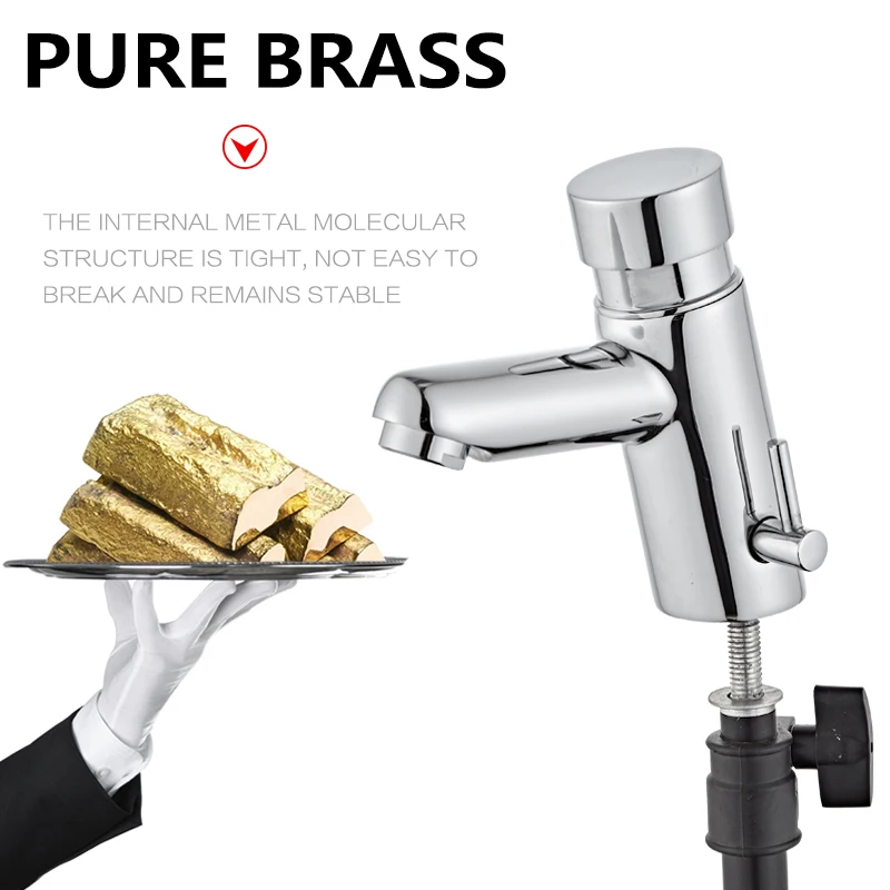 Push Button Tap Self Closing Tap New Design Bathroom Basin Time Delay Faucet