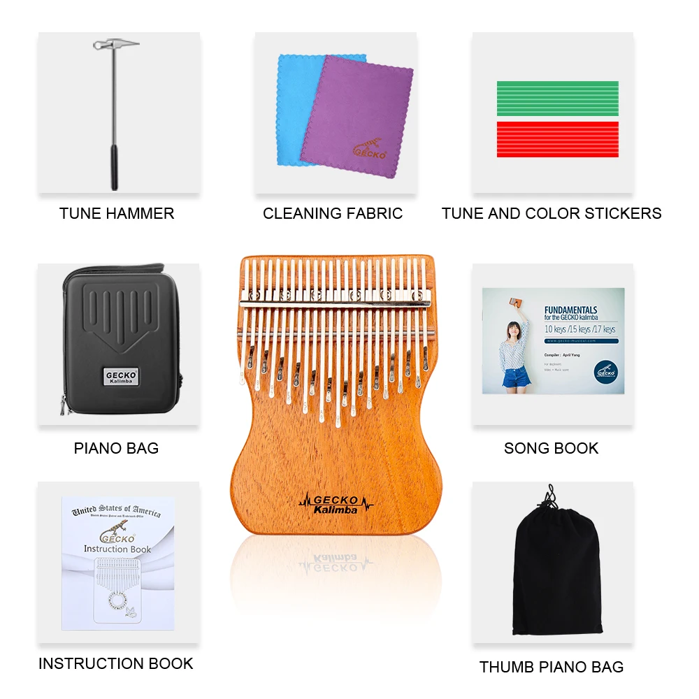 Featured gift wooden finger piano 24 keys kalimba