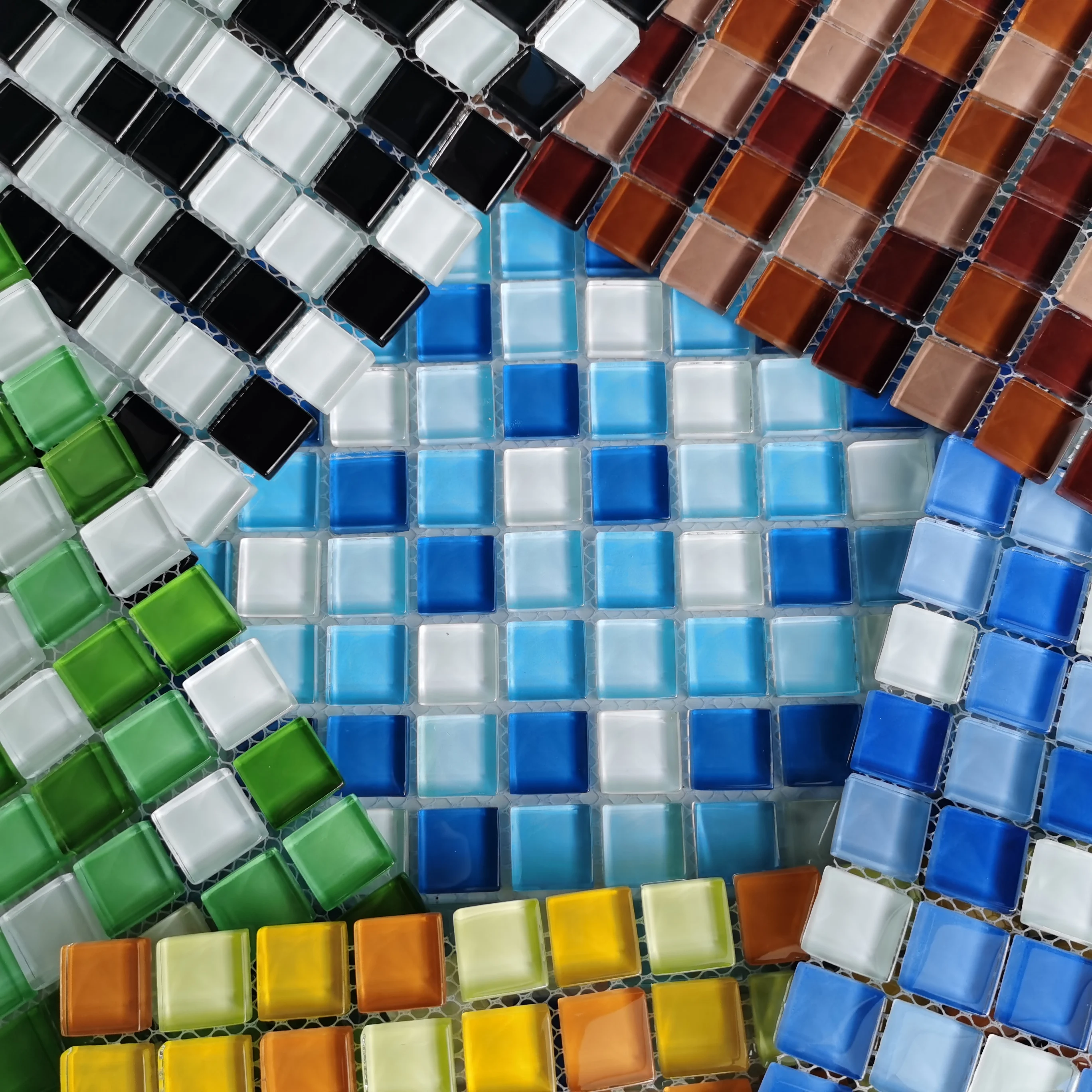 Outdoor spanish style glass crystal mosaic sky blue bathroom swimming pool mosaic