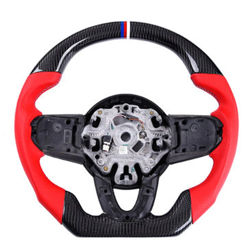 tantan  Real Carbon Fiber Steering Wheel Cover For F series Black and Red Color Available Factory Wholesale Interior Accessories