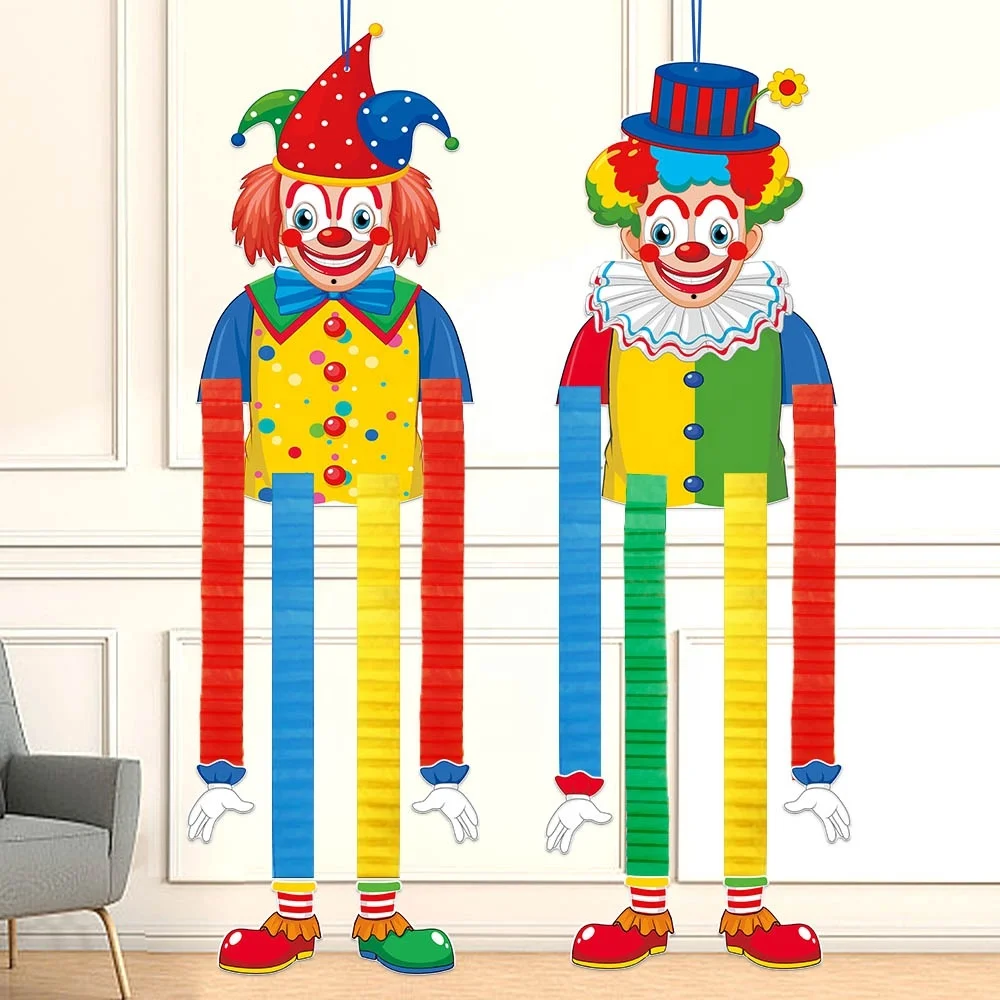 Clown Carnival Hanging Decorations Cute Funny Hanging Clown for Circus Wall Decor Circus Carnival Birthday Party Supplies
