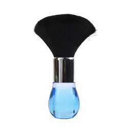 Customized Logo Barber Plastic Crystal Handle Soft Hair Cutting Cleaning Brush Neck Removal Duster Shaving Brush For Hairdresser