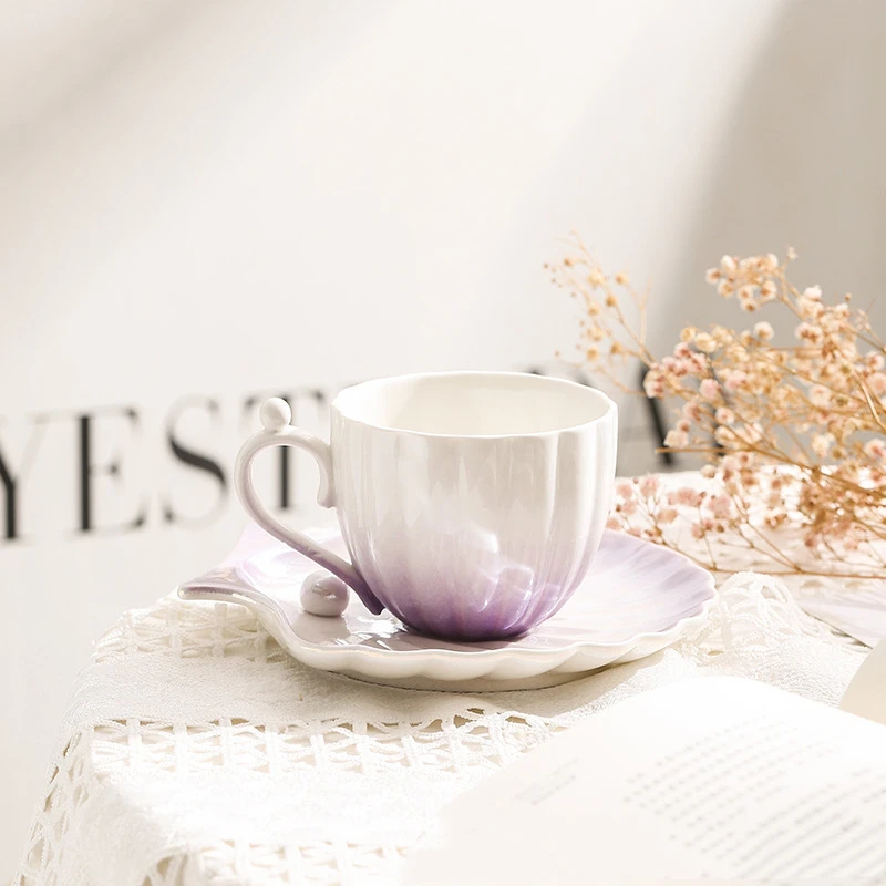 Nordic creative ceramic coffee cup and saucer set, family restaurant hotel Minimalist afternoon tea lovers mug