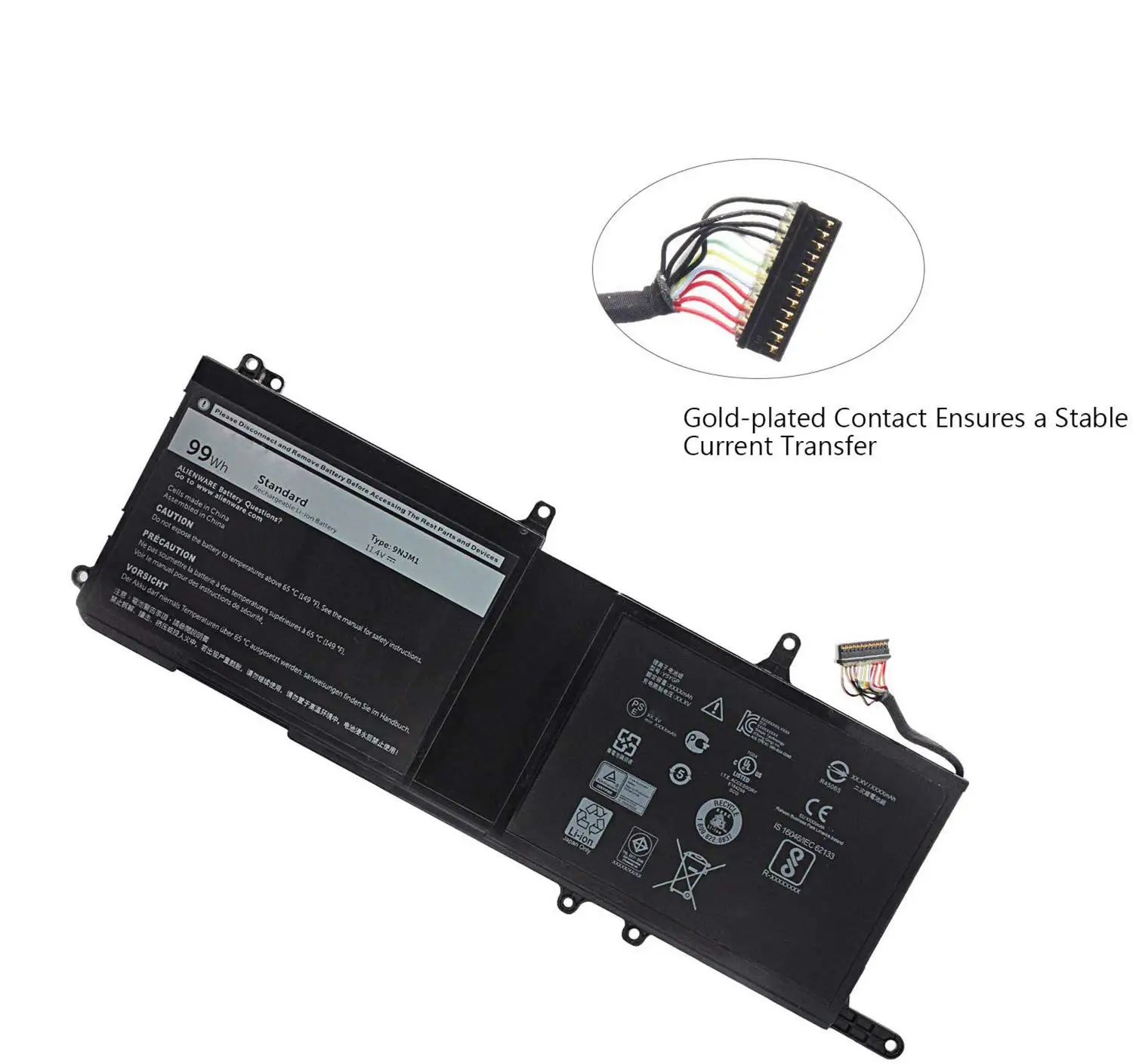 9NJM1 Compatible Battery For Dell Alienware 15 R3 R4, 17 R4 R5 11.4v 99wh Laptop Battery