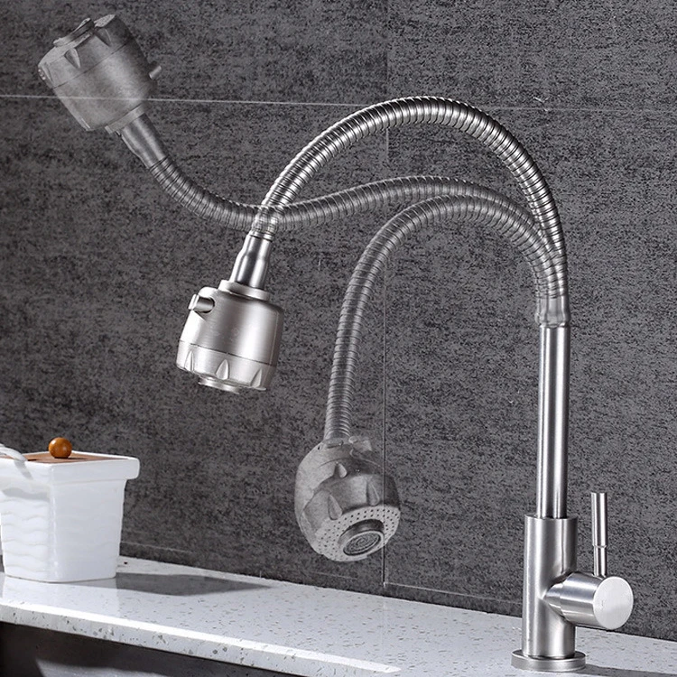 Good Price OEM Stainless Steel Pull Out Sink Tap Single Hole Single Handle Cold Water Kitchen Faucets