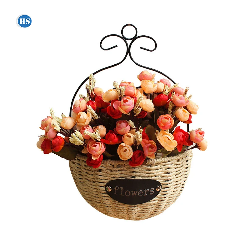 New Arrival woven Flower Pots basket planter basket hanging flower pots on the wall