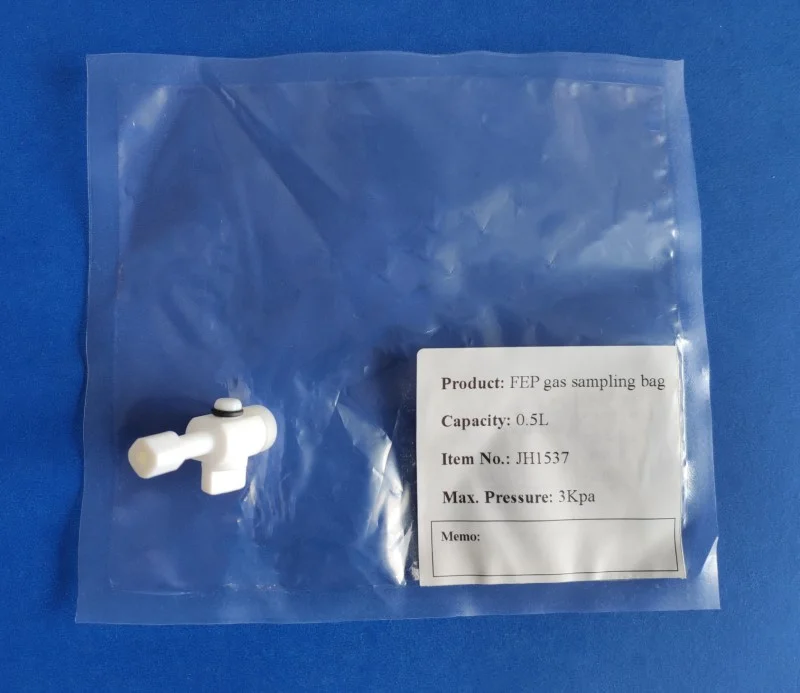 Лабораторный мешок для забора проб газа FEP с клапаном PTFE коррозионного 0 2-20