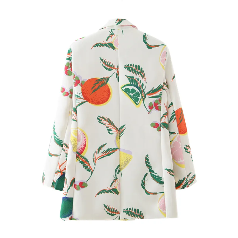 Fashion New Trendy Vintage Unique Blazers Ladies Women Colorful Full Printing Long Sleeve V-Neck Suit Fall 2021