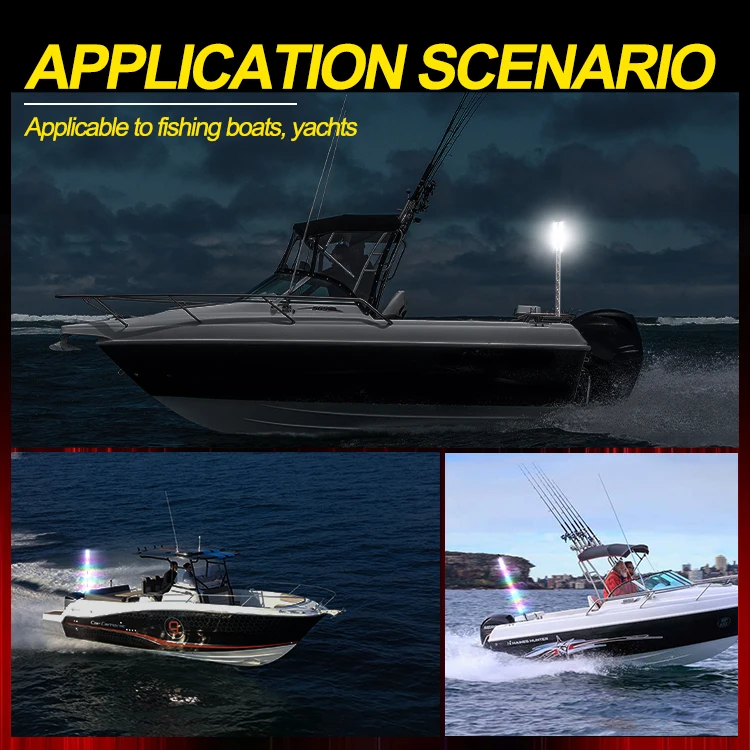 3/4/5/6 feet led whip for boat marine safety warning chasing RGB color changing by remote control