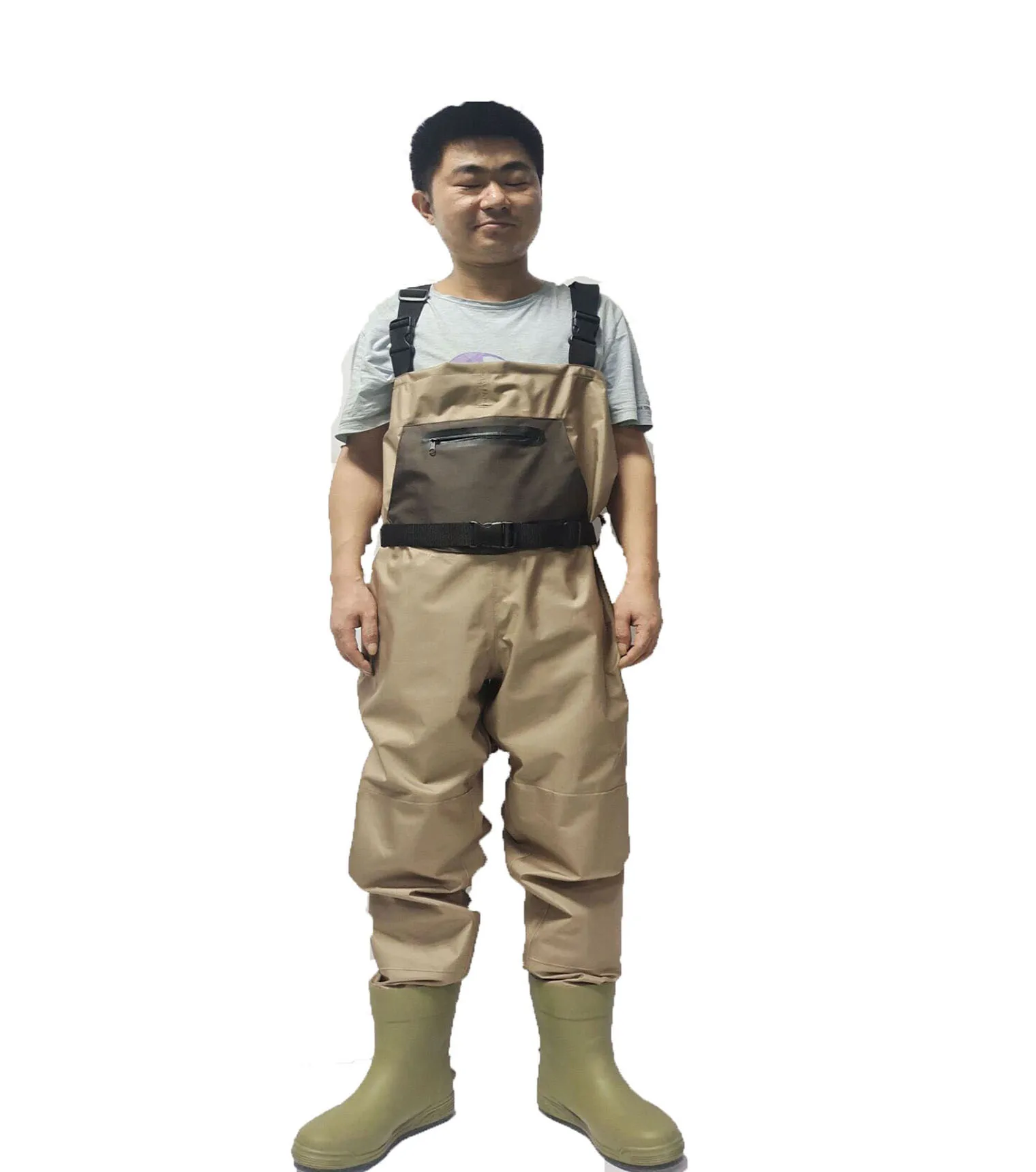 3 layer  Fly Fishing Waders Breathable Fishing Wader with Rubber Boots Felt Sole Waders  Fishing