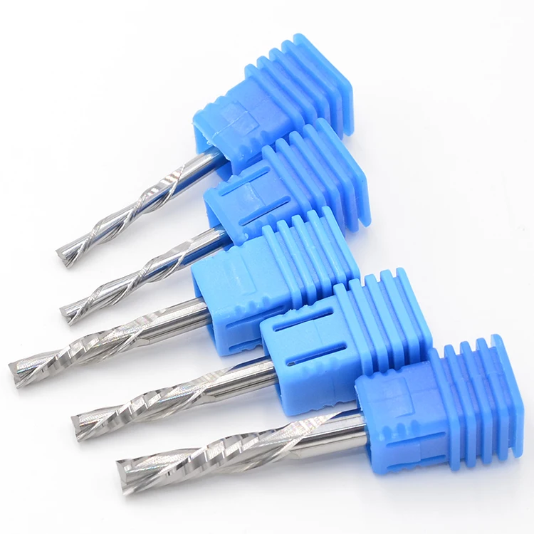 Jeefoo Solid Carbide Milling Cutter 3.175 4 6 8mm 2 Flute Spiral Router Bit Carbide End Mill Wood MDF Down cut