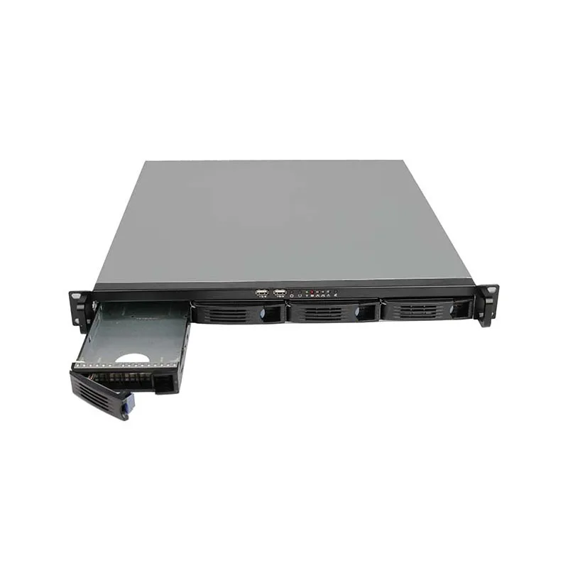 1U 19 inch short depth server case 4 hot swap bays FLEX PSU mini ITX manboard for HTPC backup
