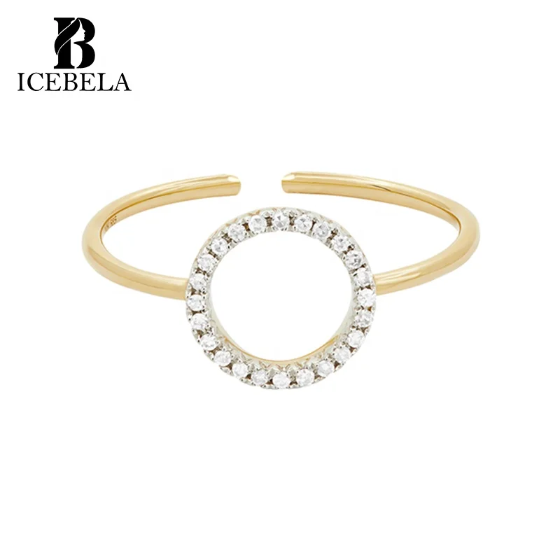 ICEBELA Wholesale Fashion Luxury Fine Jewelry Women Custom 925 Sterling Silver Zircon Designer Adjustable Finger Rings For Girls
