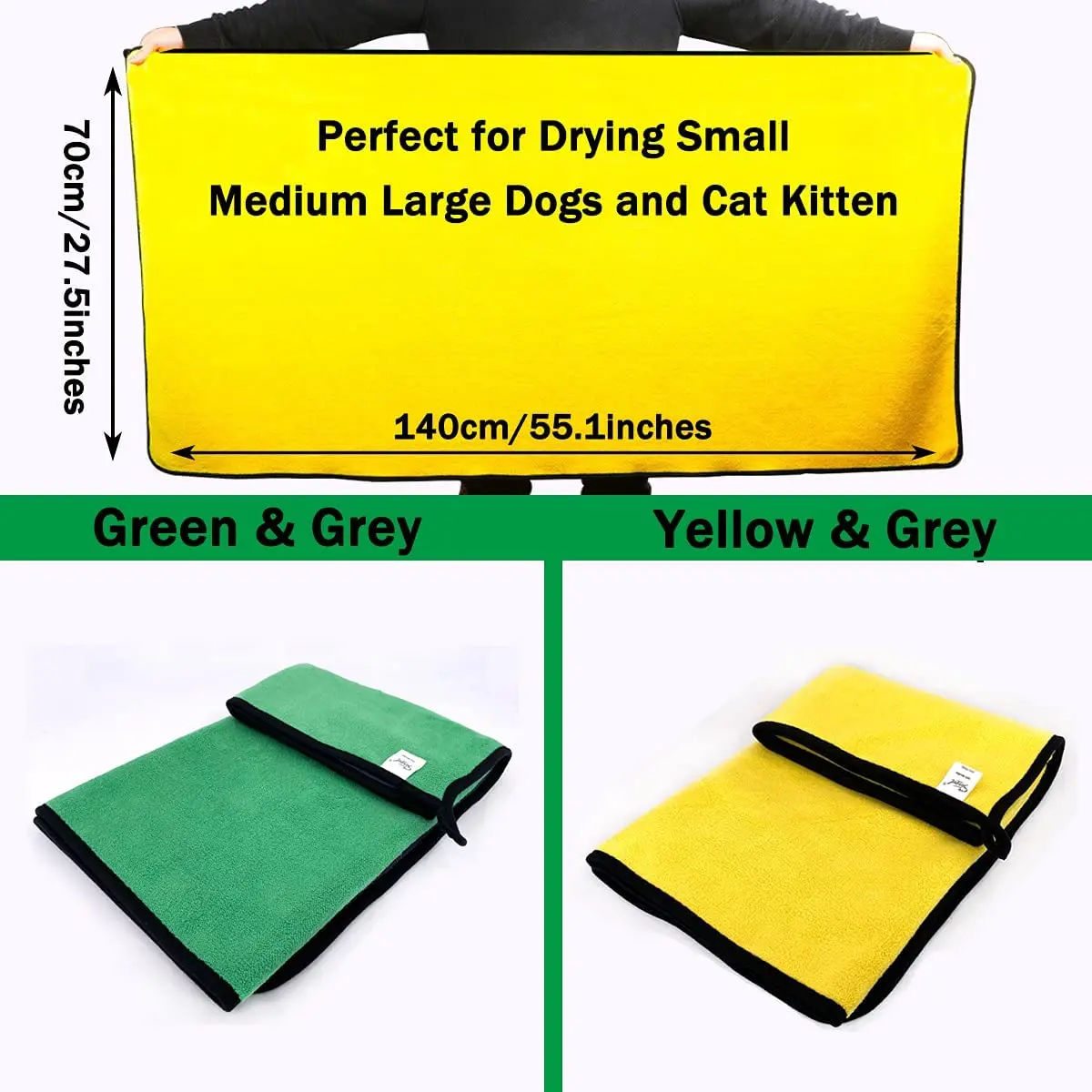 Hot Sale Dog Cat Big Towel Super Absorbent Quick Drying Dog Bath Cleaning Towel Microfiber Pet Towel