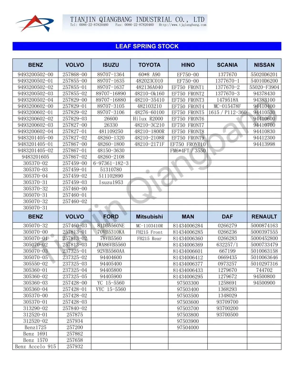 qiangbang boat trailer small leaf spring 4 ~ 9 leaves assembly size 45*6mm for Australia