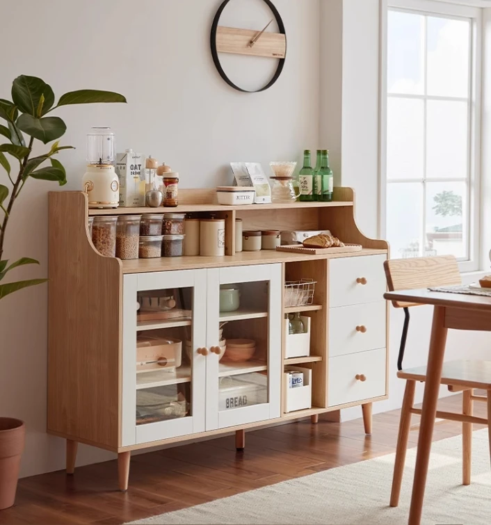 Modern Minimalist Tea Water Cabinet Dining and Kitchen Storage Cabinet for Household Use for Living Room Shelves