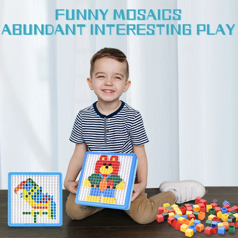 KSF Children Classic STEM Mosaic Puzzle Toys Dinosaur Construction Engineering Building Block Games Screw Tool Toy Set