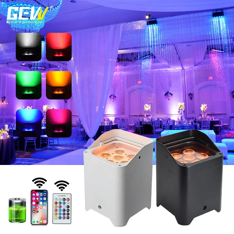 Wholesale DMX  Battery 6 Pcs 18w RGBWA UV 6in1 LED Uplight Par Light For Wedding Restaurant Hotel Decoration
