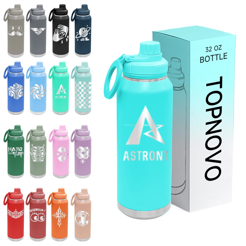 Best Sellers Popular Products Customize 1000ml powder coated 32oz thermal wide mouth water bottle magnetic phone holder