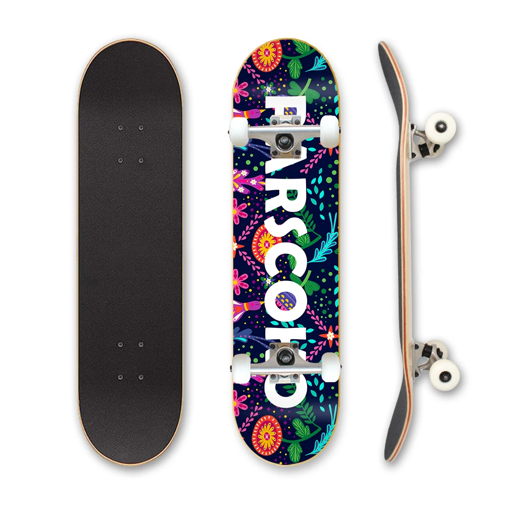 8.25 inch pro quality 7ply Canadian maple custom graphic complete skateboard for kids