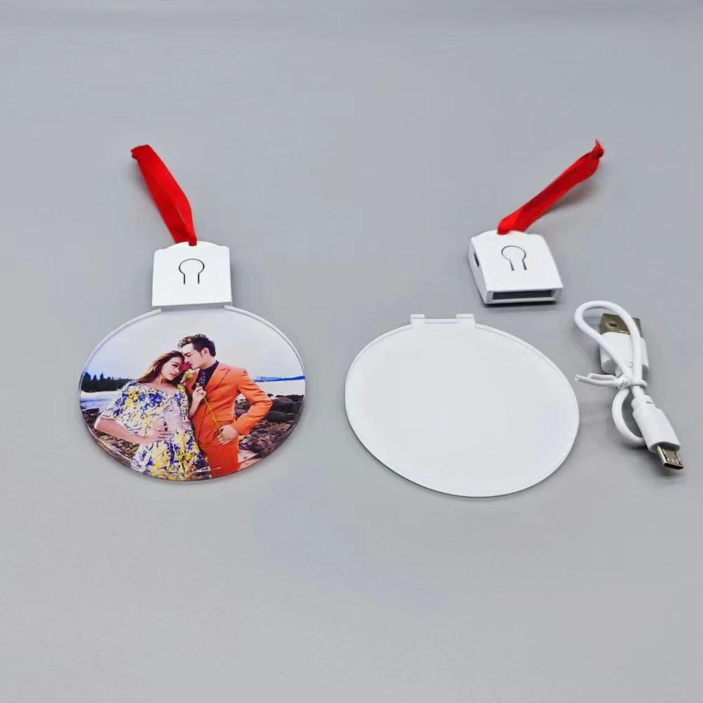 RubySub Sublimation Light Up keychain Customized Acrylic Lantern Ornaments With LED light