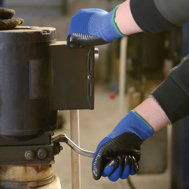 New 13 gauge U2 polyester Nitrile work Gloves Nitrilo palm coated oil resistant water proof Gloves