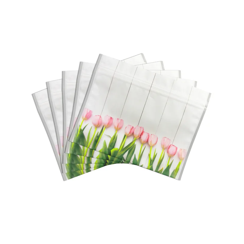 Custom Cute Cat Print Small Mylar Clear Plastic Package Bags Snake Nuts Jerky Chocolate Dried Fruit Bag White Food Standup Pouch