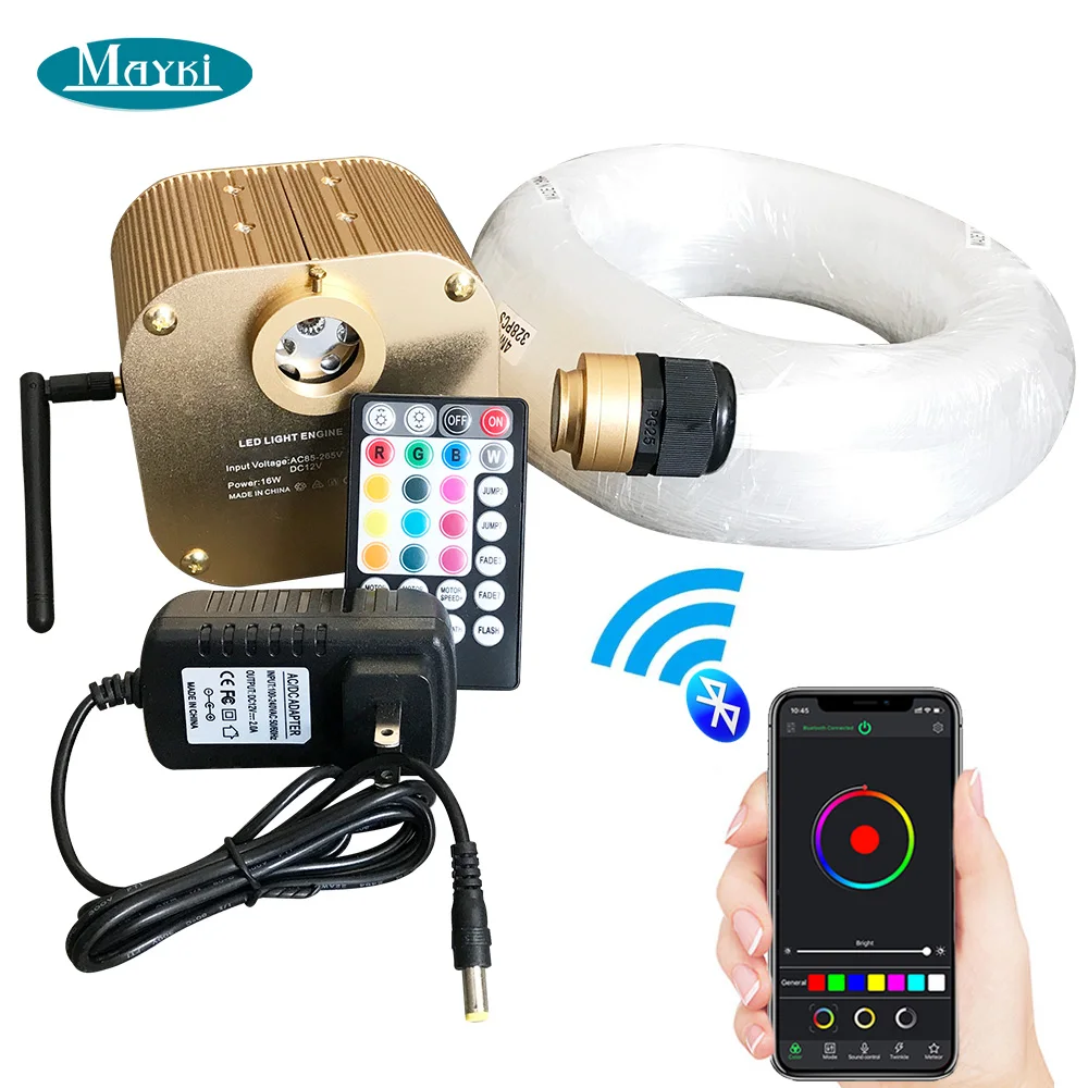 Bluetooth led roof top ceiling fiber optic lights for car