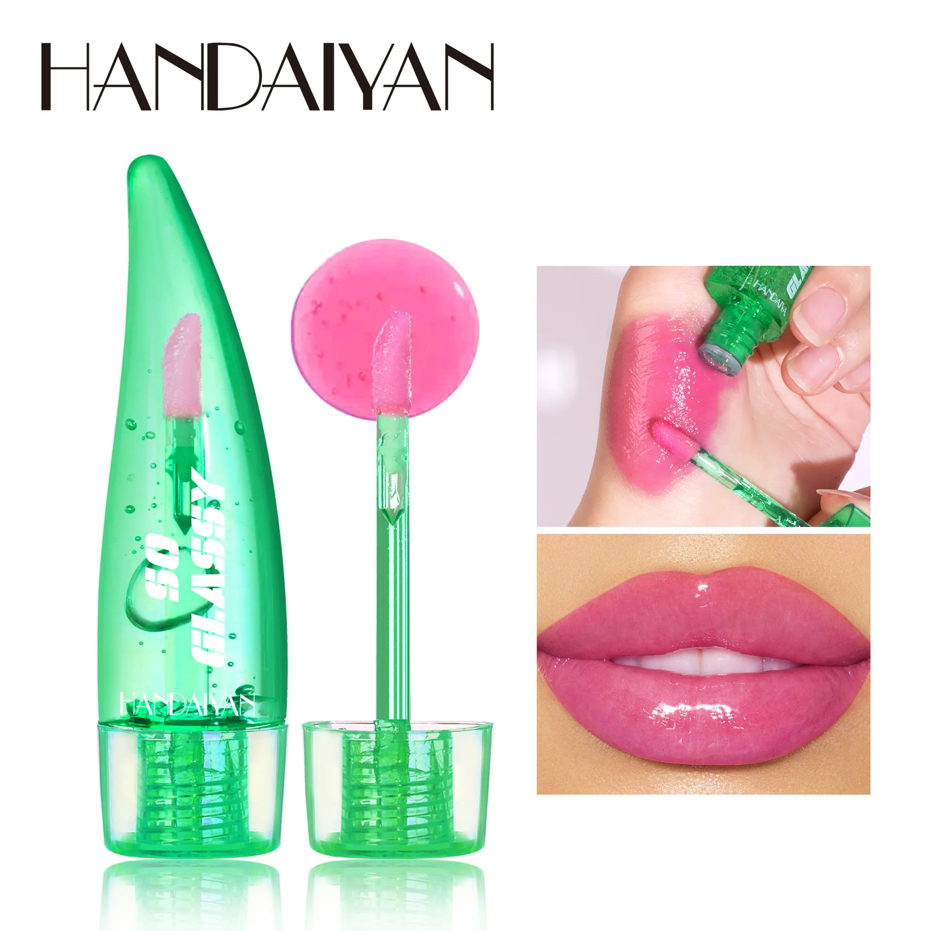 HANDAIYAN  change colour Lipstick oil Lasting Moisturizing Lip Balm Colorful Color Set Glass Mirror Moisturizing Lip Glaze
