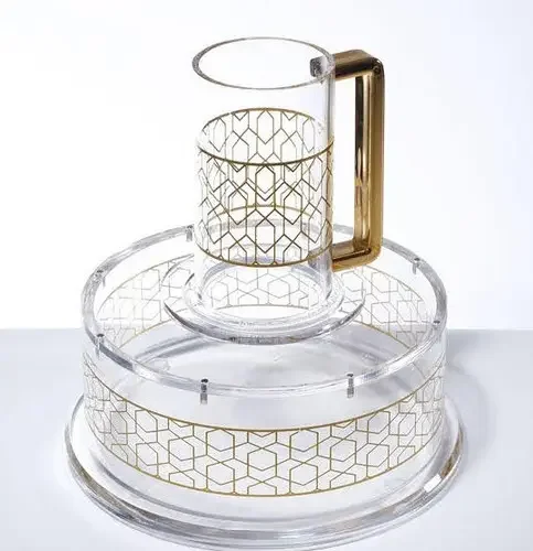 Luxury Judaica acrylic Lucite Mayim Achronim Set Factory Custom Jewish Passover Shabbos Chanukah Hanukkah Shabbat Purim Gifts