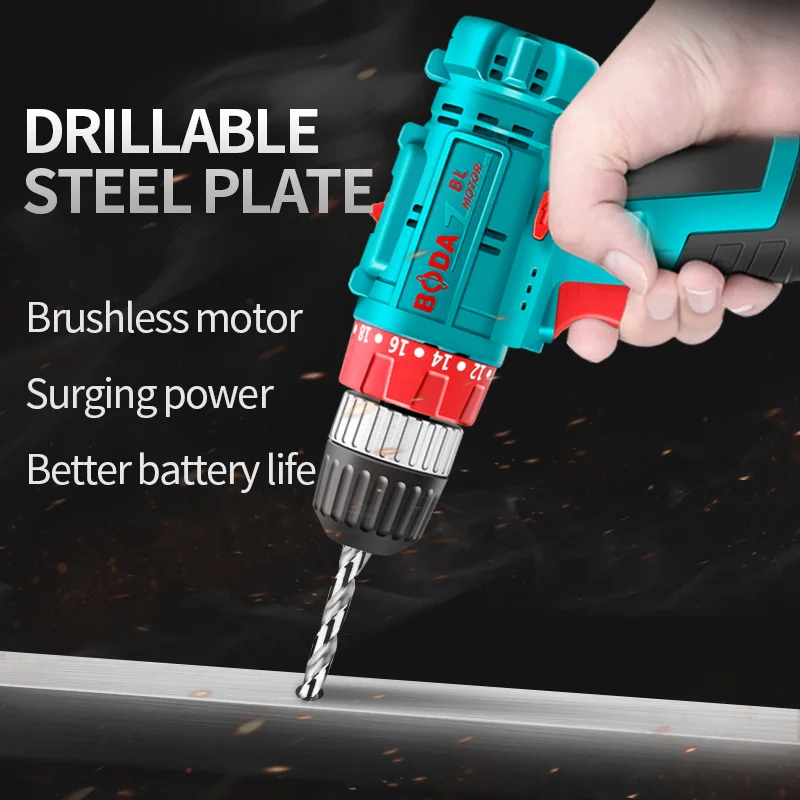 Boda D1205-10 wholesale rechargeable cordless screwdriver, brushless electric screwdriver drill