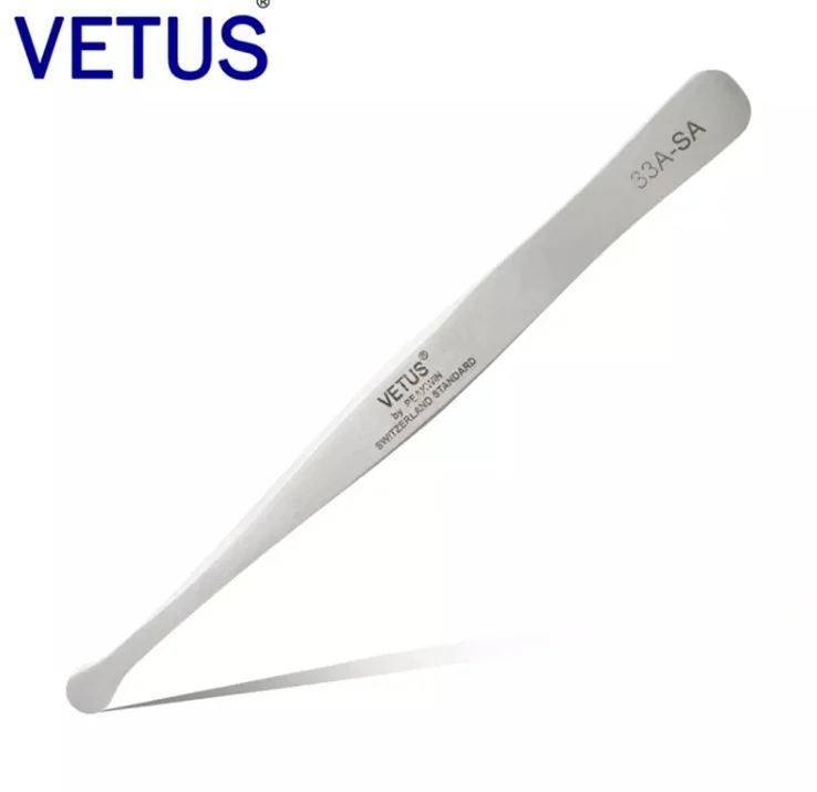 33A-SA 120mm ESD Stainless Antistatic Tweezer With HRC40 Hardness/Handmade Volume Tweezers Collection/Stainless Steel Tweezers