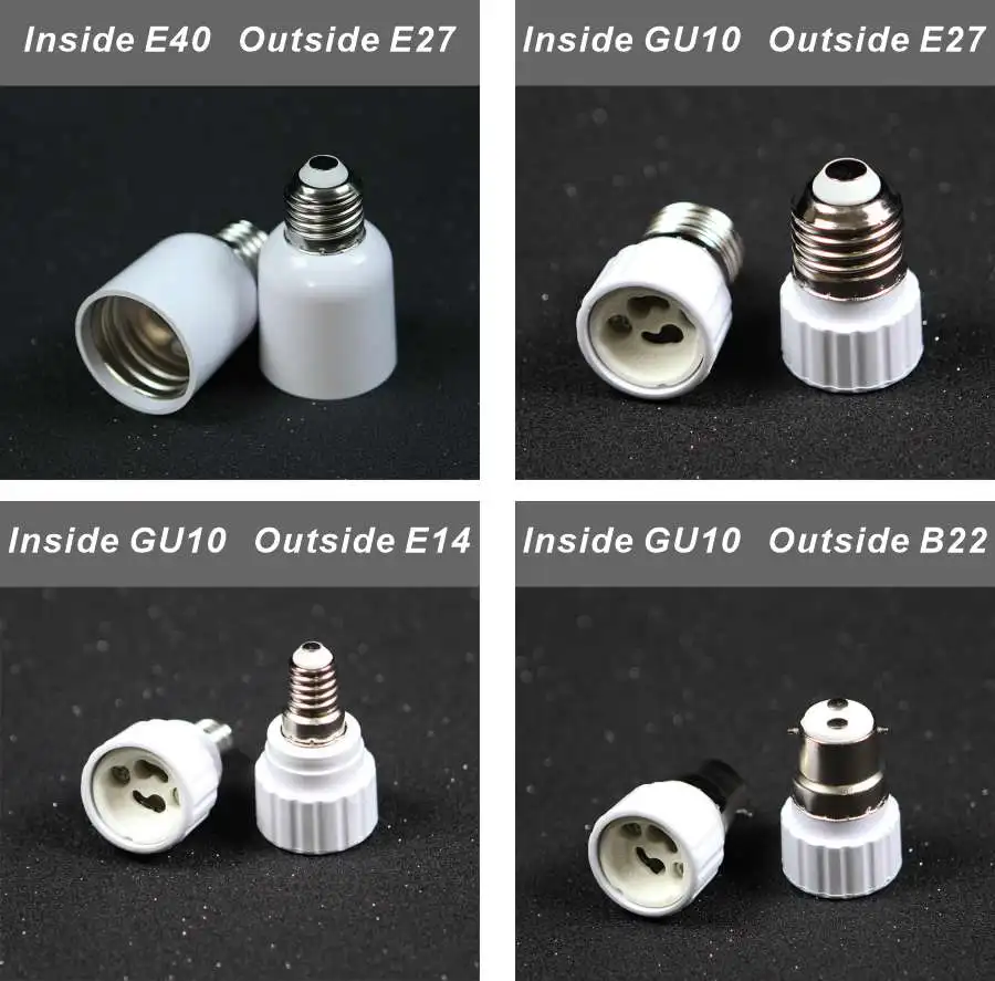 E27 E40 E14 B22 Led Lamp Converter Lamp Socket E Base Screw Brass Copper Lighting Accessories Adapter Lamp Holder