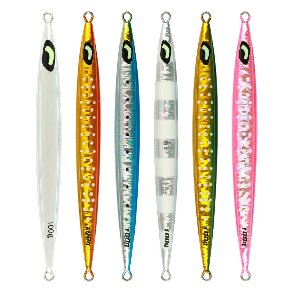 Jiggingpro Luminous Pebble Stick 100g 150g 200g 250g 300g Jig Lure Saltwater Metal Jig Fishing For Tuna Lead Artificial Bait