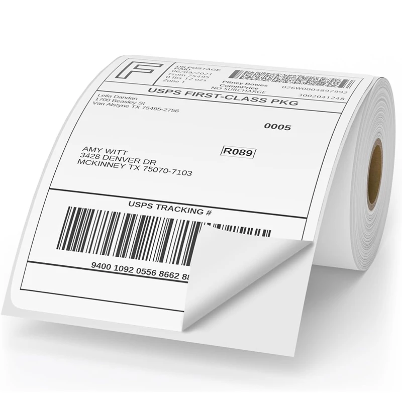 500 Sheets 100*100mm Bpa Direct Thermal Shipping 4 X 4 Direct Thermal Label For Logistic