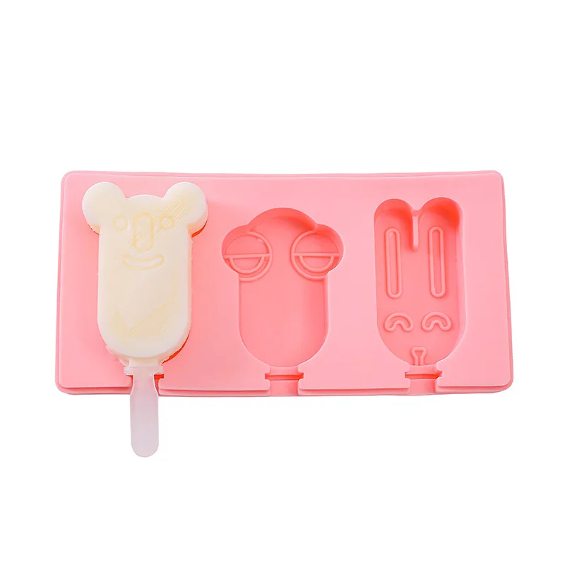 Silicone Ice Cream Moulds with lid and plastic stick Creative Ice Cream Pop Lolly Maker and Popsicle Molds Trays