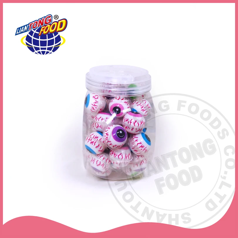 New Product Round Bottled Eye Design Strawberry Sandwich gummy candy