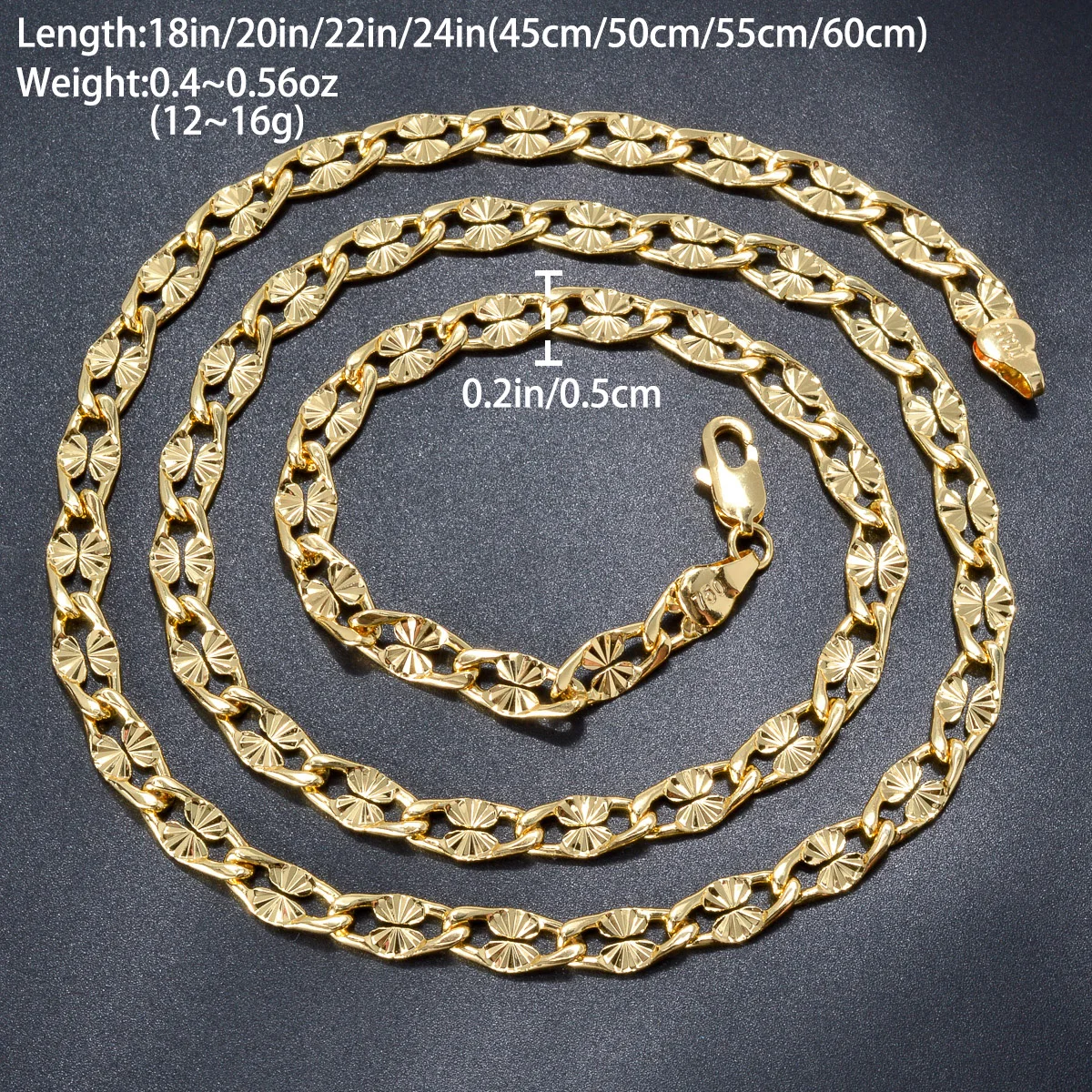 Fashion Copper Italy 750 18k gold plated Chain Necklace For Women