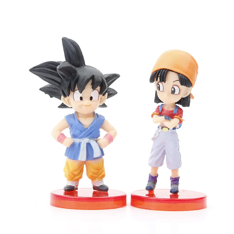 6Pcs Creative Cartoon Ornaments Anime Figure Model Goku Gohan Pan Dragon Balls Action Figures