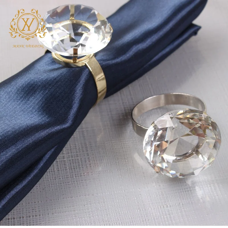 Classic Rhinestone Napkin Ring Wedding Props Large Diamond Ring Crystal Napkin Buckle