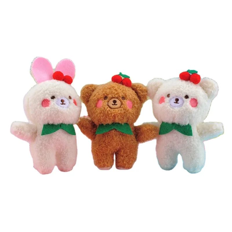 
Cute small animals bear and bunny rabbit plush doll with keychain 
