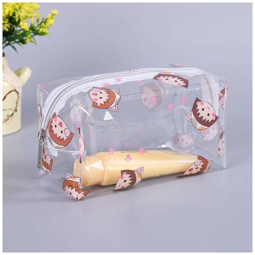 Custom LOGO PVC Cosmetics Transparent Bottled Storage Bags Travel Makeup Cosmetic Bags