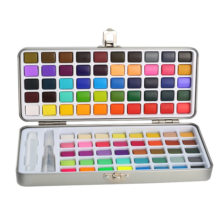 Factory Price Iron Box Glitter Pigment Metallic  12 24  Artist  Painting 36colors Professional  Solid  Watercolors Paints Sets