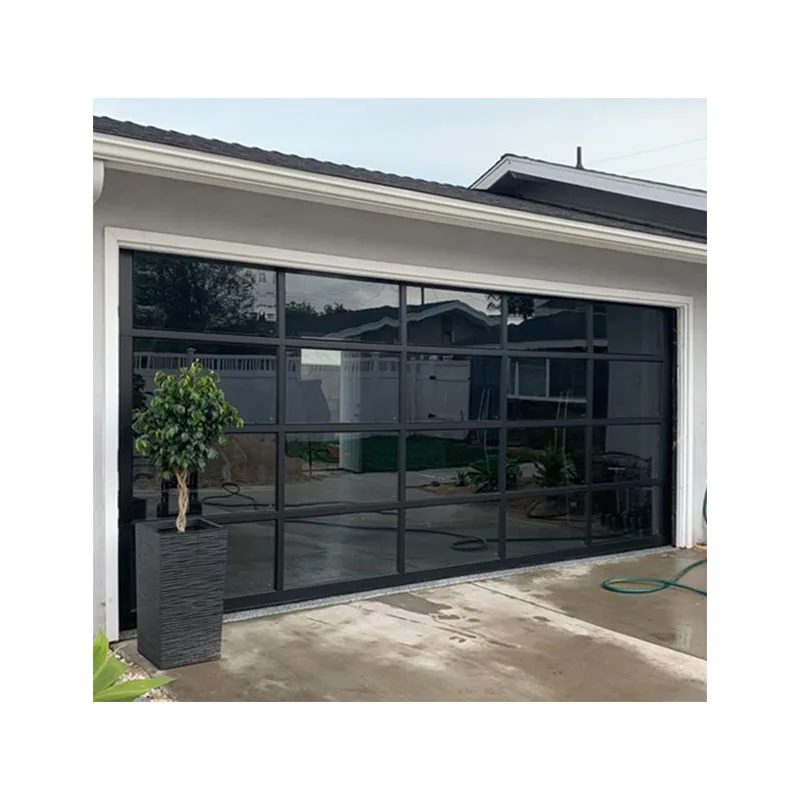 China made plexiglass garage door aluminum double overhead slide electric motor flip lift saves space